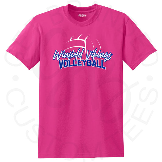 2024 Winfield Vikings Volleyball Pink Out Tee- Gildan