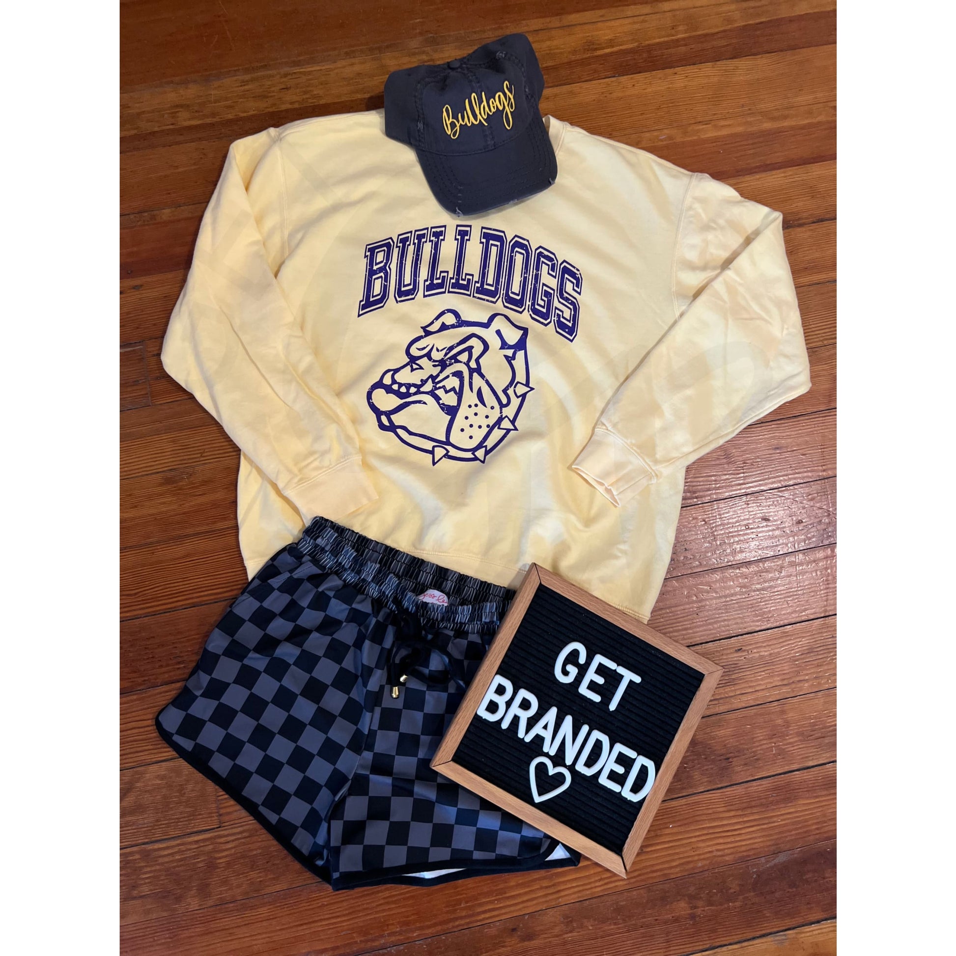 Butter Yellow Bulldogs Comfort Colors Tee/Crew