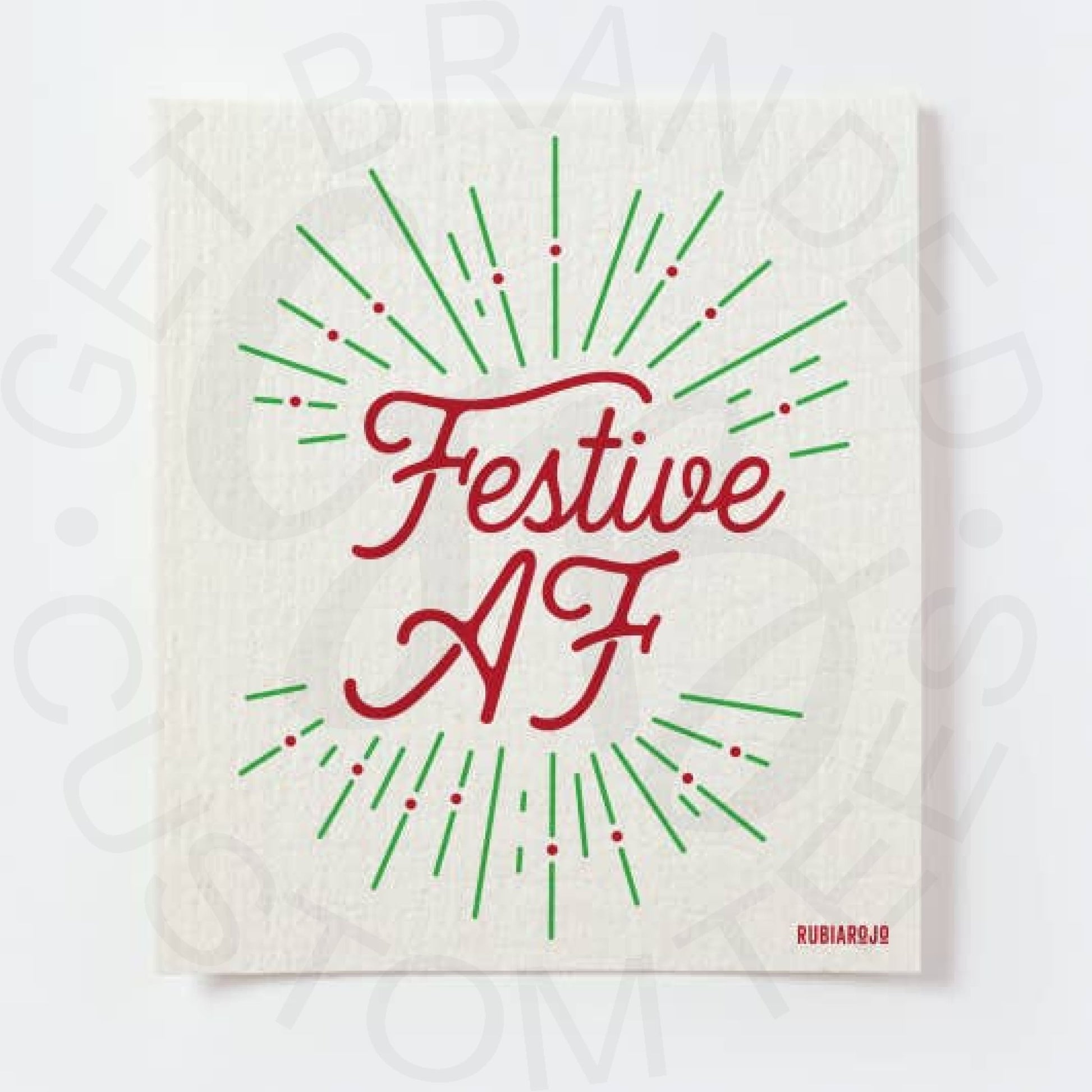 Festive AF holiday Swedish dishcloth - Apparel & Accessories