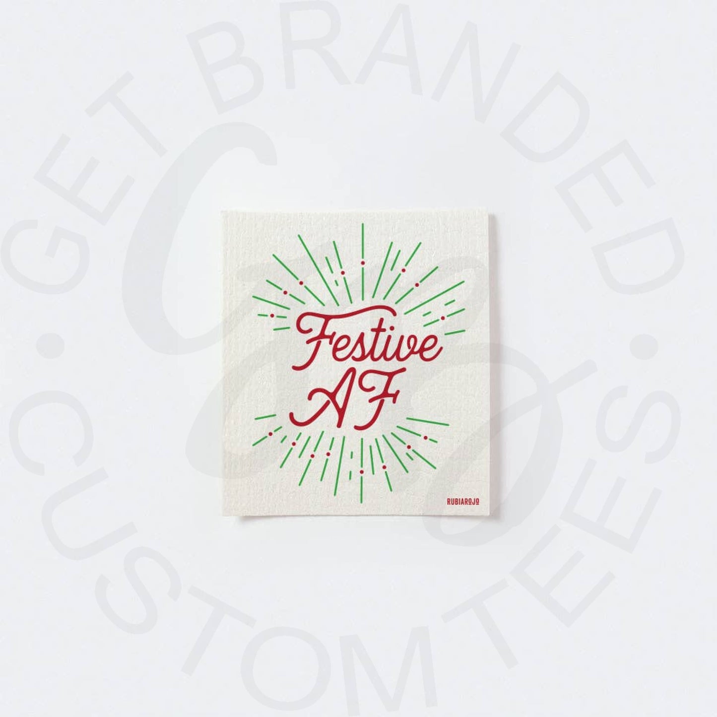 Festive AF holiday Swedish dishcloth - Apparel & Accessories