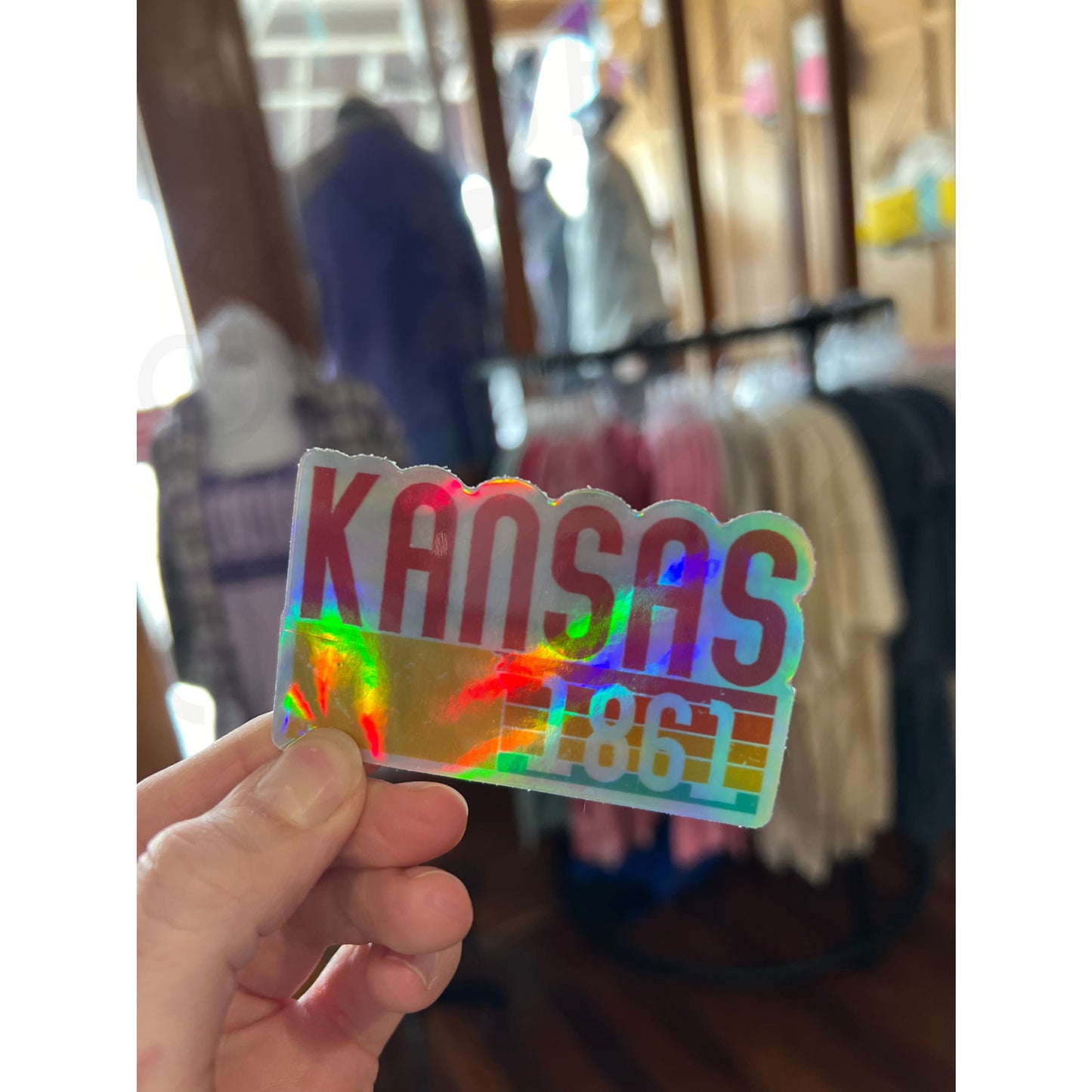 Holographic Kansas 1861 Sticker