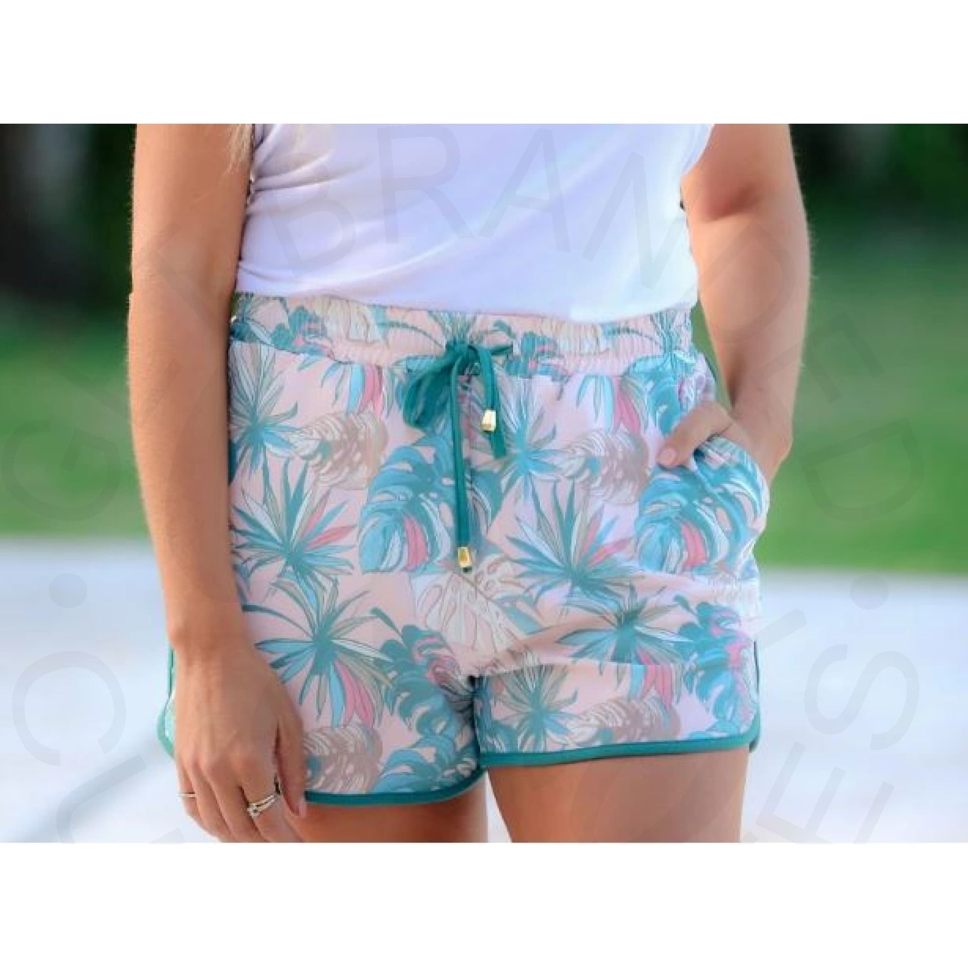 Hot Tropic Blush Palm Shorts - Shorts