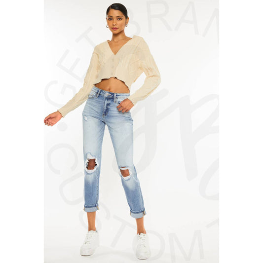 Kan Can High Rise Mom Jeans - Apparel & Accessories