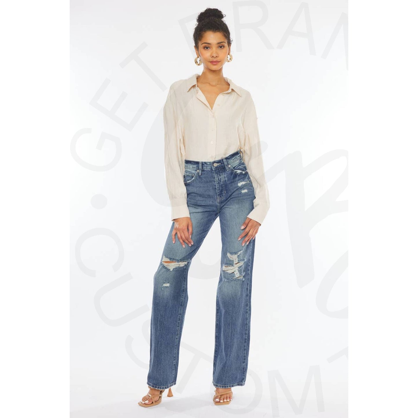 Kan Can Ultra High Rise 90’s Wide Leg Flare Denim