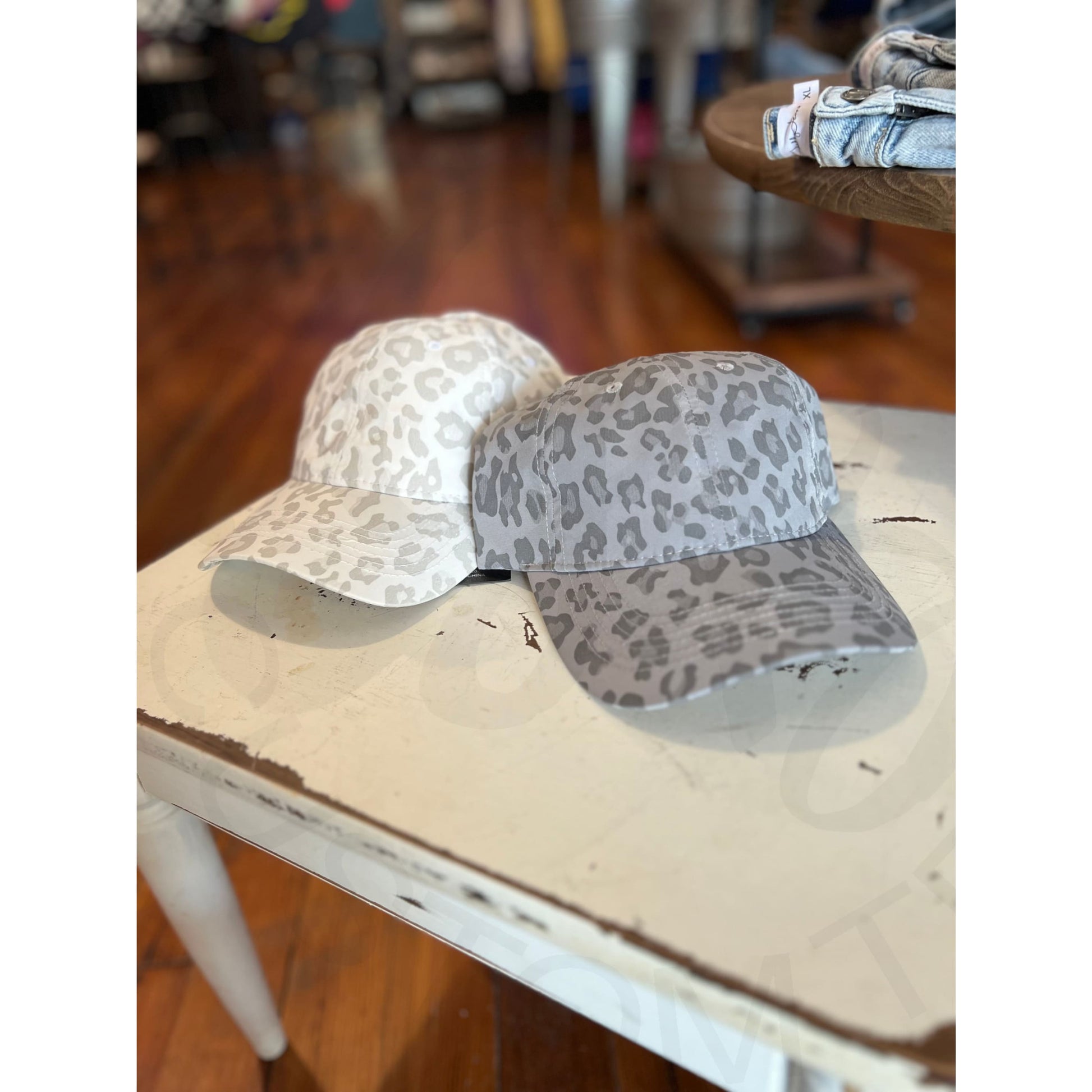 Leopard Print Criss Cross Hats