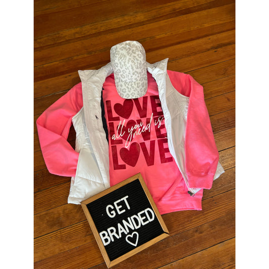 Love Is All You Need Sweatshirt - Apparel & Accessories