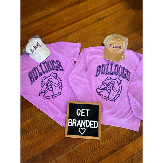 Orchid Bulldogs Comfort Colors Tee/Crew