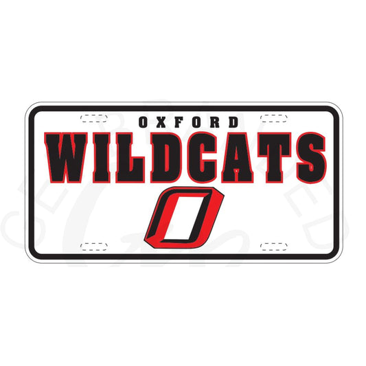 Oxford Wildcats Baked Enamel License Plate