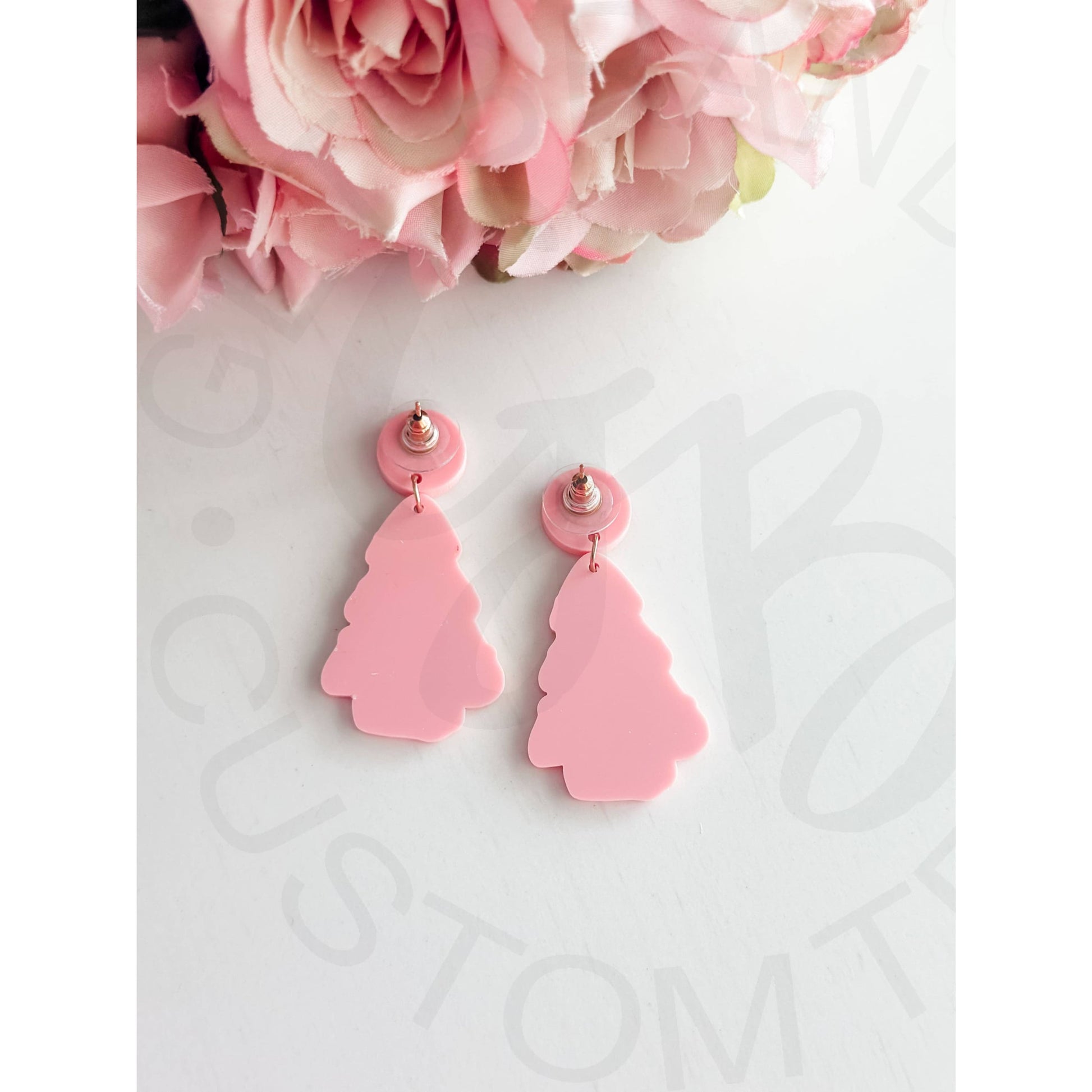 ’Pink Christmas Tree’ Dangles - Apparel & Accessories