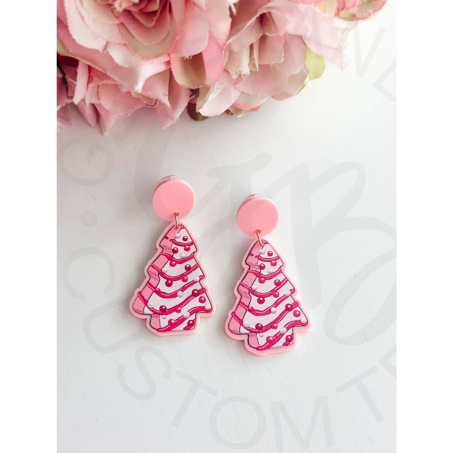 ’Pink Christmas Tree’ Dangles - Apparel & Accessories