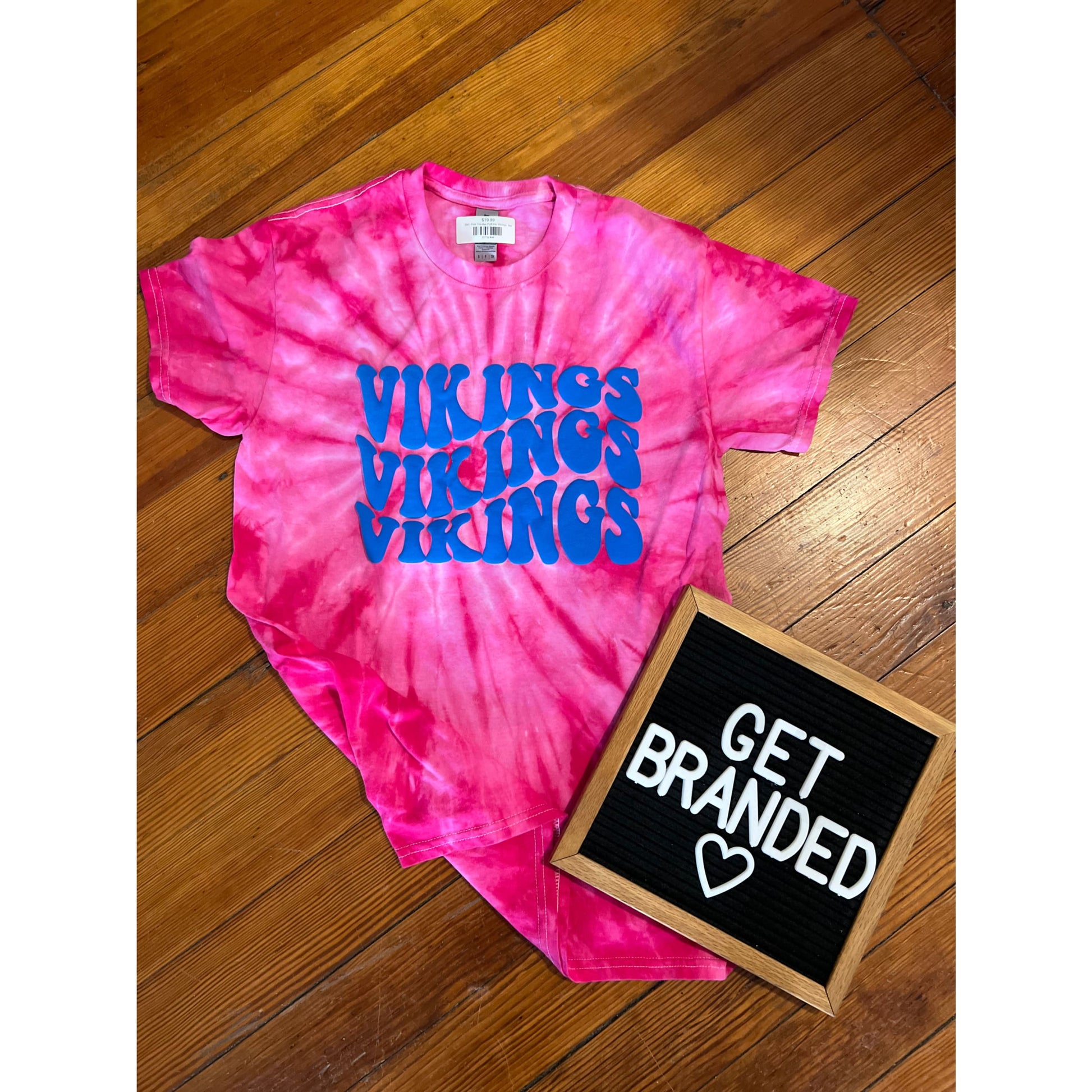 Pink Tie-dye Puff Ink Vikings Tee