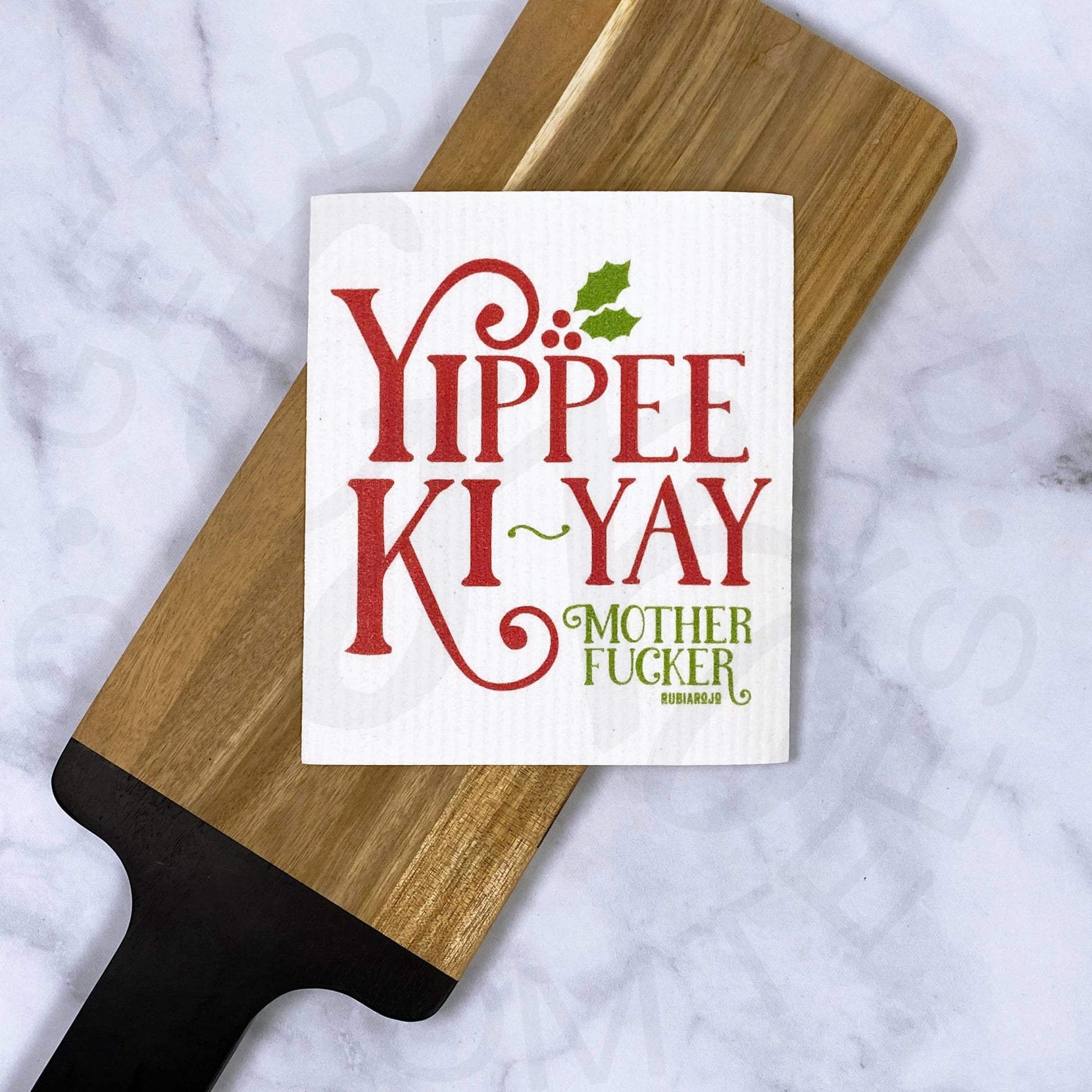 Yippee Ki-Yay Mother Fucker holiday Swedish dishcloth -