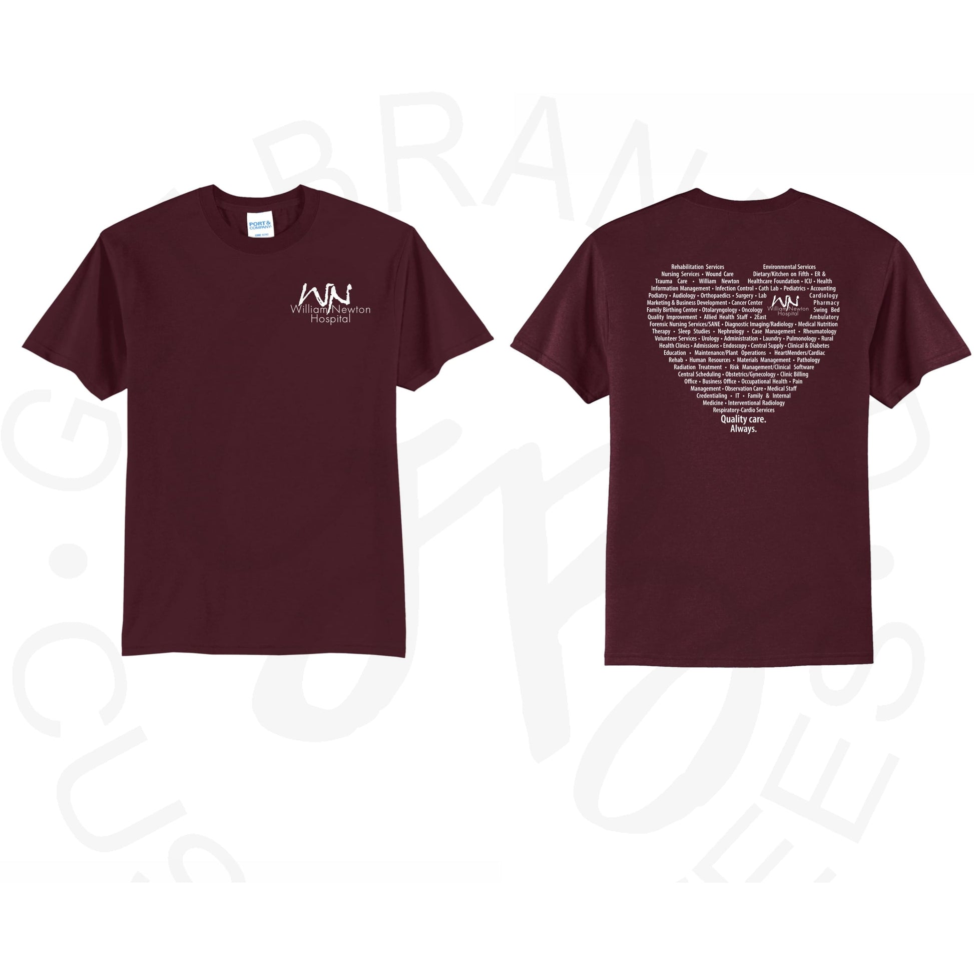 WNH Heart Department Port & Co Tee - SM / Short Sleeve /